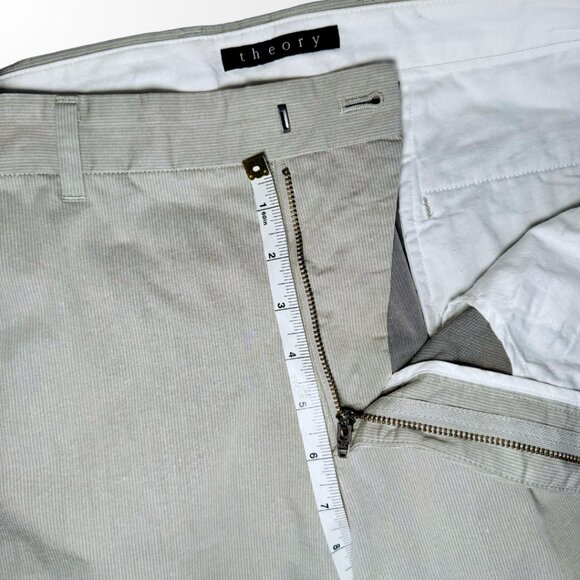 Theory Men's Pinstripe Flat Front Shorts in Beige - 33 - Picture 12 of 15